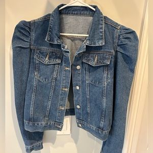 Puffy Sleeve Denim Jacket